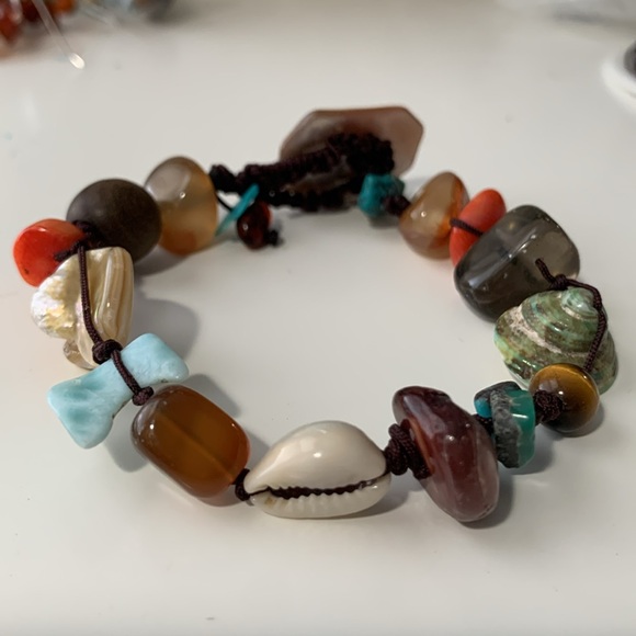 multi gemstones bracelet. Handmade 8in - Picture 3 of 8